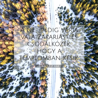 Picture 07 - Lukács 1:21 KAR - A nép pedig várja vala Zakariást, és - Bible Verse Picture