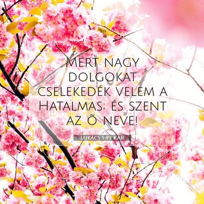Picture 07 - Lukács 1:49 KAR - Mert nagy dolgokat cselekedék velem a Hatalmas; - Bible Verse Picture
