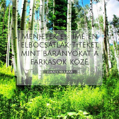 Picture 07 - Lukács 10:3 KAR - Menjetek el: Ímé én elbocsátlak titeket, mint - Bible Verse Picture
