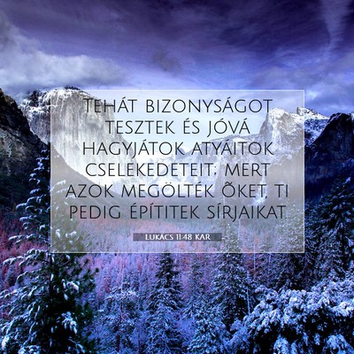 Picture 07 - Lukács 11:48 KAR - Tehát bizonyságot tesztek és jóvá hagyjátok - Bible Verse Picture