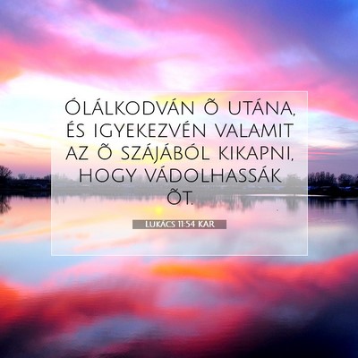Picture 07 - Lukács 11:54 KAR - Ólálkodván õ utána, és igyekezvén valamit - Bible Verse Picture