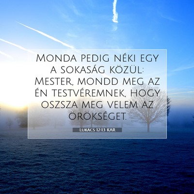 Picture 07 - Lukács 12:13 KAR - Monda pedig néki egy a sokaság közül: Mester, - Bible Verse Picture