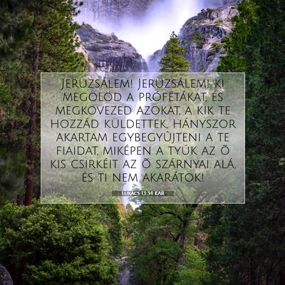 Picture 07 - Lukács 13:34 KAR - Jeruzsálem! Jeruzsálem! ki megölöd a - Bible Verse Picture