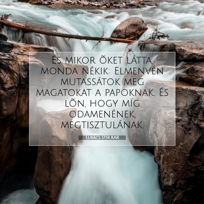 Picture 07 - Lukács 17:14 KAR - És mikor õket látta, monda nékik: Elmenvén - Bible Verse Picture
