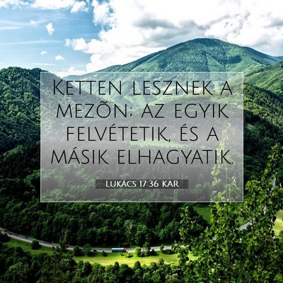 Picture 07 - Lukács 17:36 KAR - Ketten lesznek a mezõn; az egyik felvétetik, - Bible Verse Picture