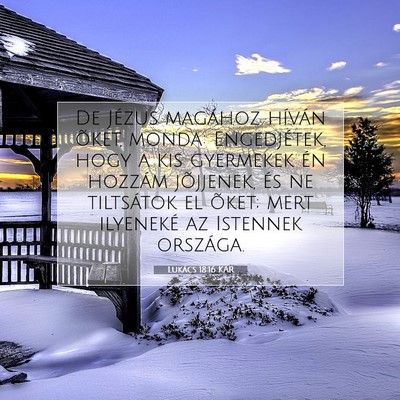 Picture 07 - Lukács 18:16 KAR - De Jézus magához híván õket, monda: - Bible Verse Picture