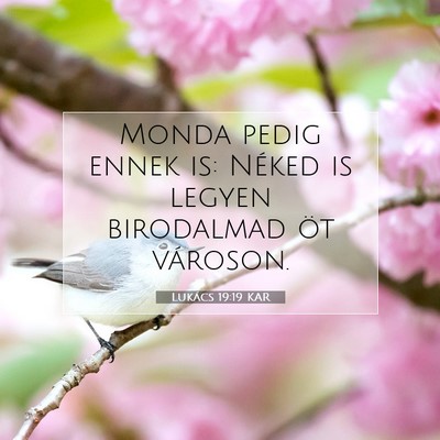 Picture 07 - Lukács 19:19 KAR - Monda pedig ennek is: Néked is legyen birodalmad - Bible Verse Picture