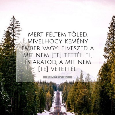 Picture 07 - Lukács 19:21 KAR - Mert féltem tõled, mivelhogy kemény ember - Bible Verse Picture