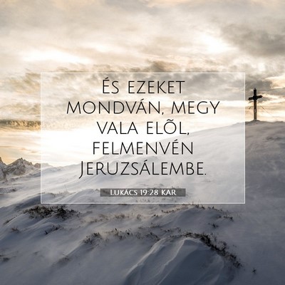 Picture 07 - Lukács 19:28 KAR - És ezeket mondván, megy vala elõl, felmenvén - Bible Verse Picture