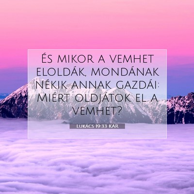 Picture 07 - Lukács 19:33 KAR - És mikor a vemhet eloldák, mondának nékik - Bible Verse Picture