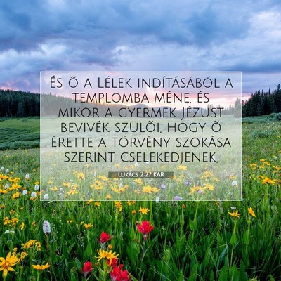 Picture 07 - Lukács 2:27 KAR - És õ a Lélek indításából a templomba - Bible Verse Picture