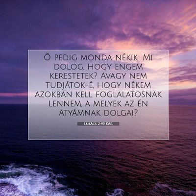 Picture 07 - Lukács 2:49 KAR - Õ pedig monda nékik: Mi dolog, hogy engem - Bible Verse Picture