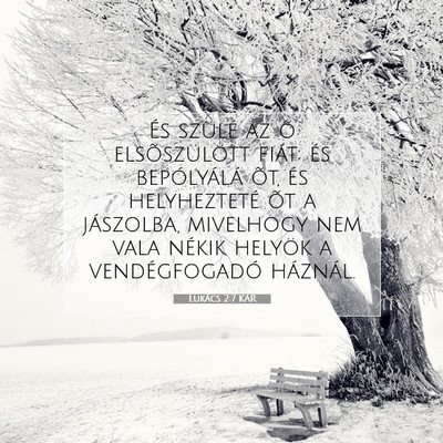 Picture 07 - Lukács 2:7 KAR - És szülé az õ elsõszülött fiát; és - Bible Verse Picture