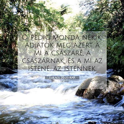 Picture 07 - Lukács 20:25 KAR - Õ pedig monda nékik: Adjátok meg azért a mi a - Bible Verse Picture