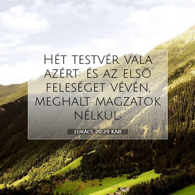 Picture 07 - Lukács 20:29 KAR - Hét testvér vala azért: és az elsõ - Bible Verse Picture