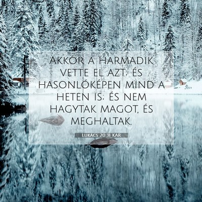 Picture 07 - Lukács 20:31 KAR - Akkor a harmadik vette el azt; és hasonlóképen - Bible Verse Picture