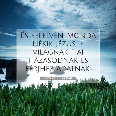Picture 07 - Lukács 20:34 KAR - És felelvén, monda nékik Jézus: E világnak - Bible Verse Picture