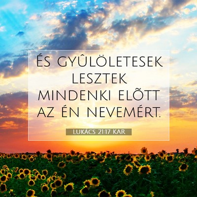 Picture 07 - Lukács 21:17 KAR - És gyûlöletesek lesztek mindenki elõtt az én - Bible Verse Picture