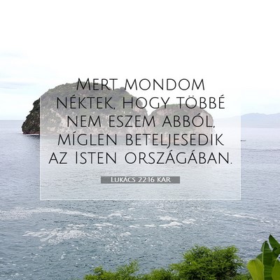 Picture 07 - Lukács 22:16 KAR - Mert mondom néktek, hogy többé nem eszem - Bible Verse Picture