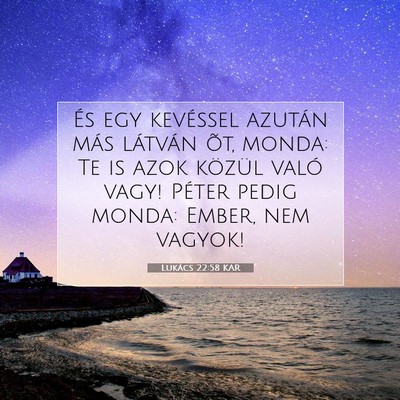 Picture 07 - Lukács 22:58 KAR - És egy kevéssel azután más látván õt, - Bible Verse Picture