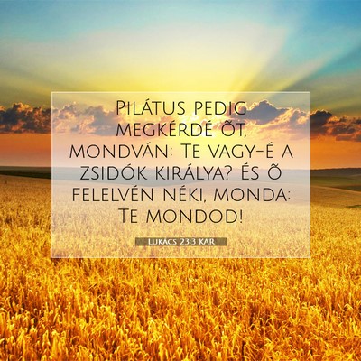 Picture 07 - Lukács 23:3 KAR - Pilátus pedig megkérdé õt, mondván: Te - Bible Verse Picture