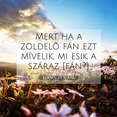 Picture 07 - Lukács 23:31 KAR - Mert ha a zöldelõ fán ezt mívelik, mi esik a - Bible Verse Picture