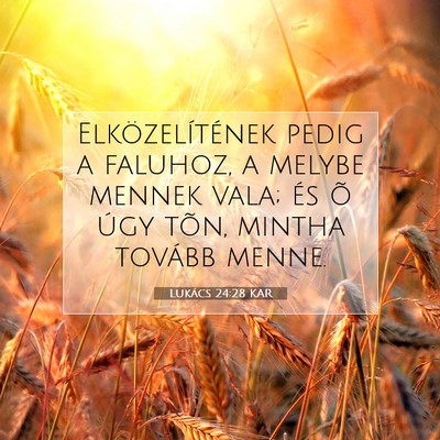 Picture 07 - Lukács 24:28 KAR - Elközelítének pedig a faluhoz, a melybe mennek - Bible Verse Picture
