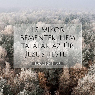 Picture 07 - Lukács 24:3 KAR - És mikor bementek, nem találák az Úr Jézus - Bible Verse Picture