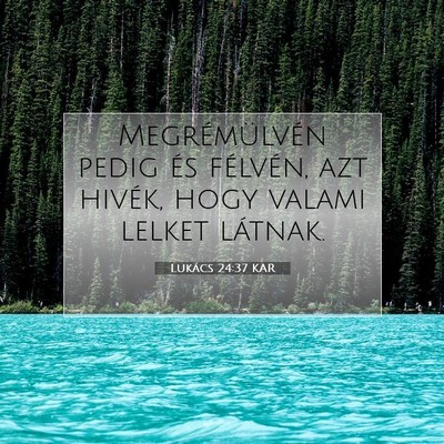 Picture 07 - Lukács 24:37 KAR - Megrémülvén pedig és félvén, azt hivék, - Bible Verse Picture