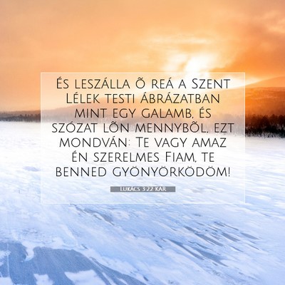 Picture 07 - Lukács 3:22 KAR - És leszálla õ reá a Szent Lélek testi - Bible Verse Picture