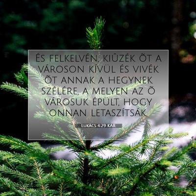 Picture 07 - Lukács 4:29 KAR - És felkelvén, kiûzék õt a városon kívül - Bible Verse Picture