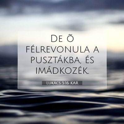 Picture 07 - Lukács 5:16 KAR - De õ félrevonula a pusztákba, és - Bible Verse Picture