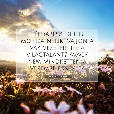 Picture 07 - Lukács 6:39 KAR - Példabeszédet is monda nékik: Vajjon a vak - Bible Verse Picture
