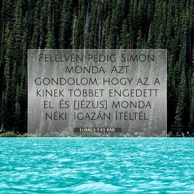 Picture 07 - Lukács 7:43 KAR - Felelvén pedig Simon, monda: Azt gondolom, hogy - Bible Verse Picture