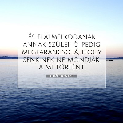 Picture 07 - Lukács 8:56 KAR - És elálmélkodának annak szülei; õ pedig - Bible Verse Picture