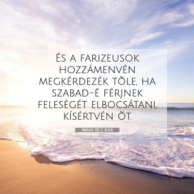 Picture 07 - Márk 10:2 KAR - És a farizeusok hozzámenvén megkérdezék - Bible Verse Picture
