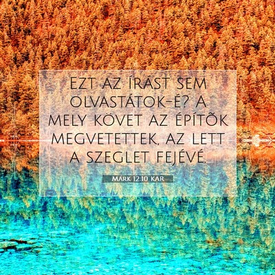 Picture 07 - Márk 12:10 KAR - Ezt az írást sem olvastátok-é? A mely követ - Bible Verse Picture