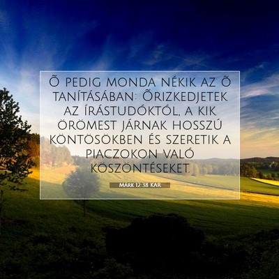 Picture 07 - Márk 12:38 KAR - Õ pedig monda nékik az õ tanításában: - Bible Verse Picture