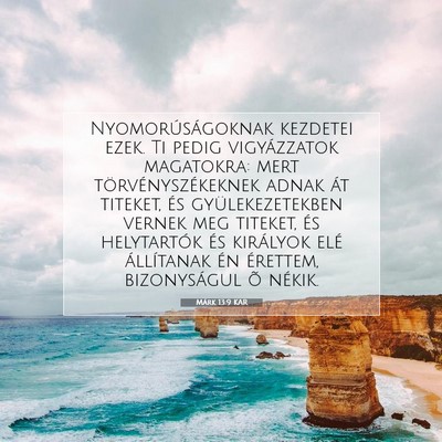 Picture 07 - Márk 13:9 KAR - Nyomorúságoknak kezdetei ezek. Ti pedig - Bible Verse Picture