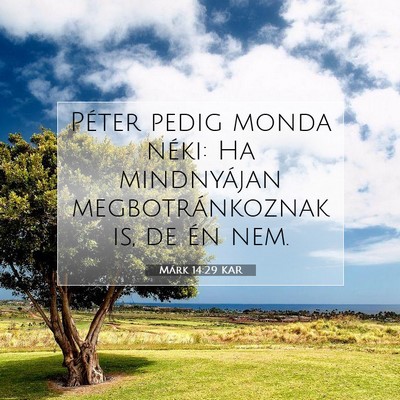 Picture 07 - Márk 14:29 KAR - Péter pedig monda néki: Ha mindnyájan - Bible Verse Picture