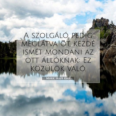 Picture 07 - Márk 14:69 KAR - A szolgáló pedig meglátva õt, kezdé ismét - Bible Verse Picture