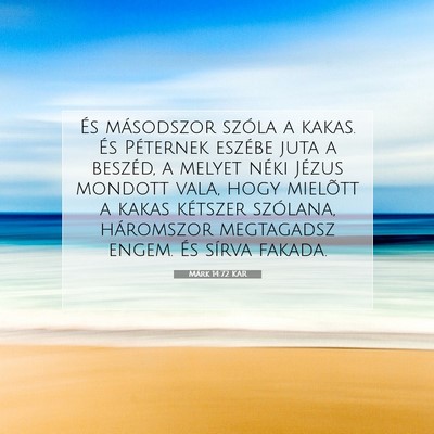 Picture 07 - Márk 14:72 KAR - És másodszor szóla a kakas. És Péternek - Bible Verse Picture