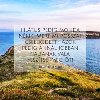 Picture 07 - Márk 15:14 KAR - Pilátus pedig monda nékik: Mert mi rosszat - Bible Verse Picture