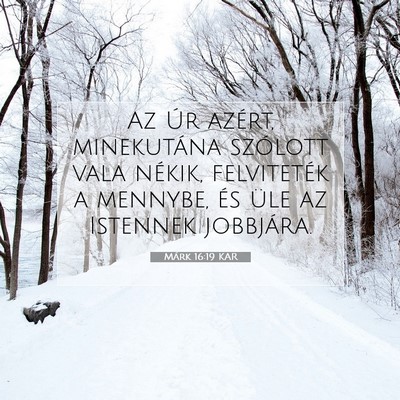 Picture 07 - Márk 16:19 KAR - Az Úr azért, minekutána szólott vala nékik, - Bible Verse Picture