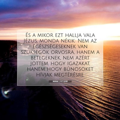 Picture 07 - Márk 2:17 KAR - És a mikor ezt hallja vala Jézus, monda nékik: - Bible Verse Picture