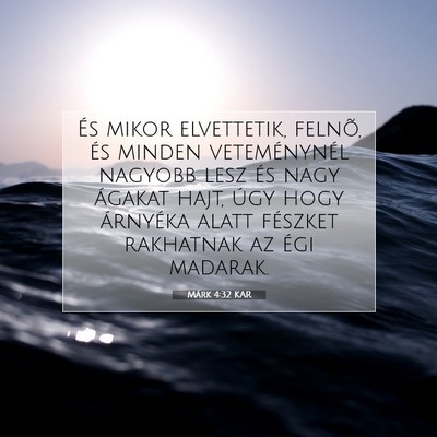Picture 07 - Márk 4:32 KAR - És mikor elvettetik, felnõ, és minden - Bible Verse Picture