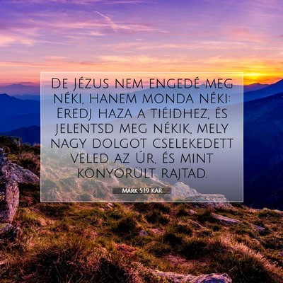 Picture 07 - Márk 5:19 KAR - De Jézus nem engedé meg néki, hanem monda - Bible Verse Picture