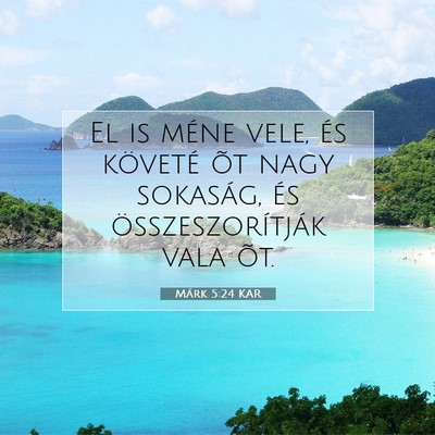 Picture 07 - Márk 5:24 KAR - El is méne vele, és követé õt nagy sokaság, - Bible Verse Picture