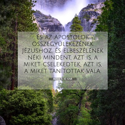 Picture 07 - Márk 6:30 KAR - És az apostolok összegyûlekezének Jézushoz, - Bible Verse Picture