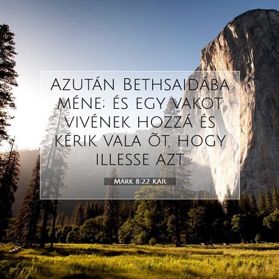 Picture 07 - Márk 8:22 KAR - Azután Bethsaidába méne; és egy vakot - Bible Verse Picture